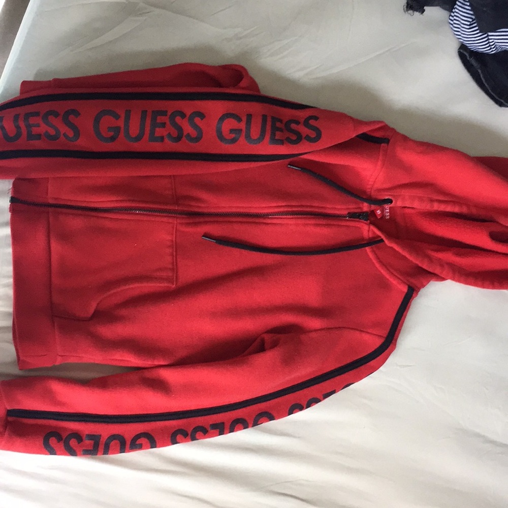 red guess jacket